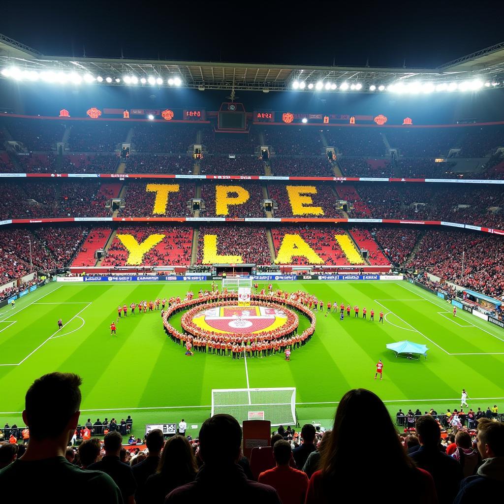 Fans holding up a tifo