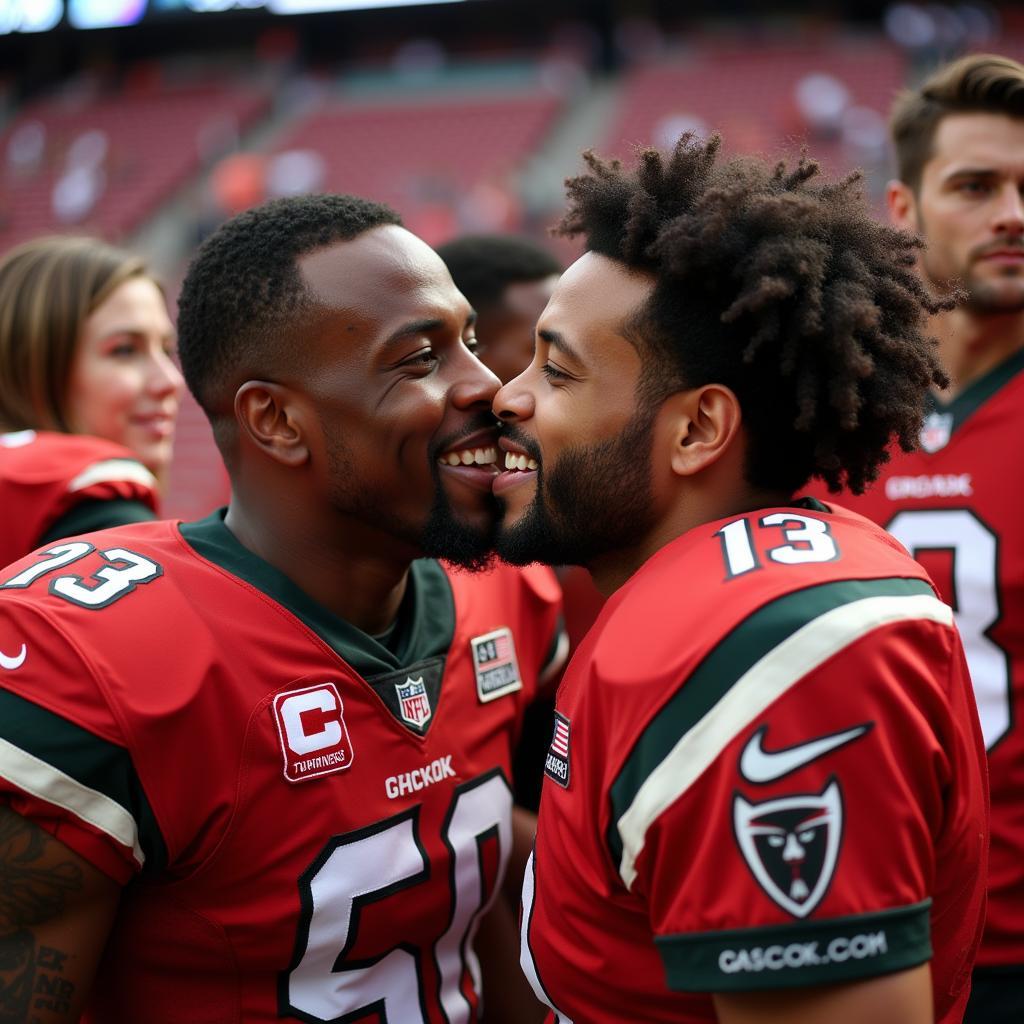 2 Live Crew Celebrating with Miami Hurricanes Players