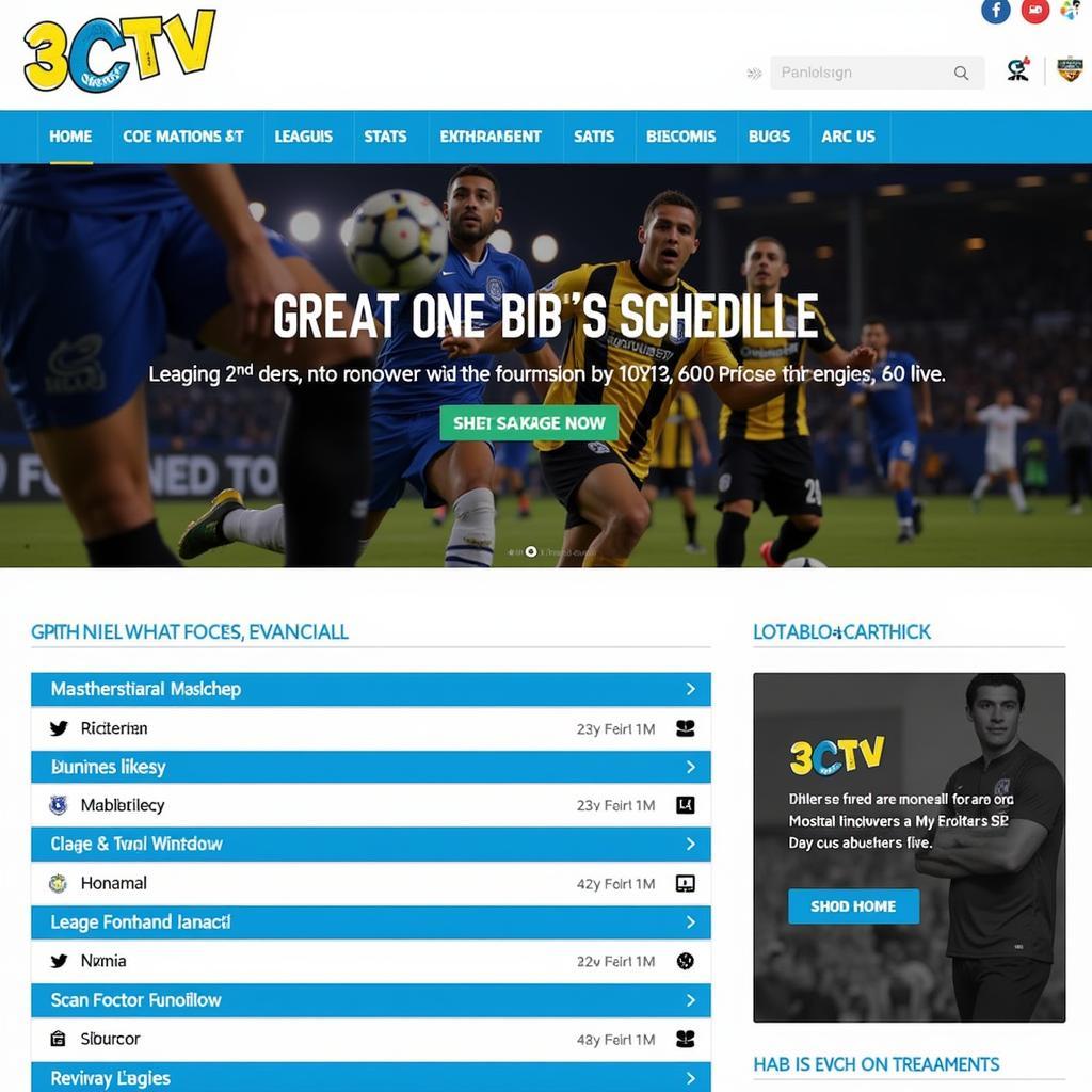 3CTV Live Football Schedule Website