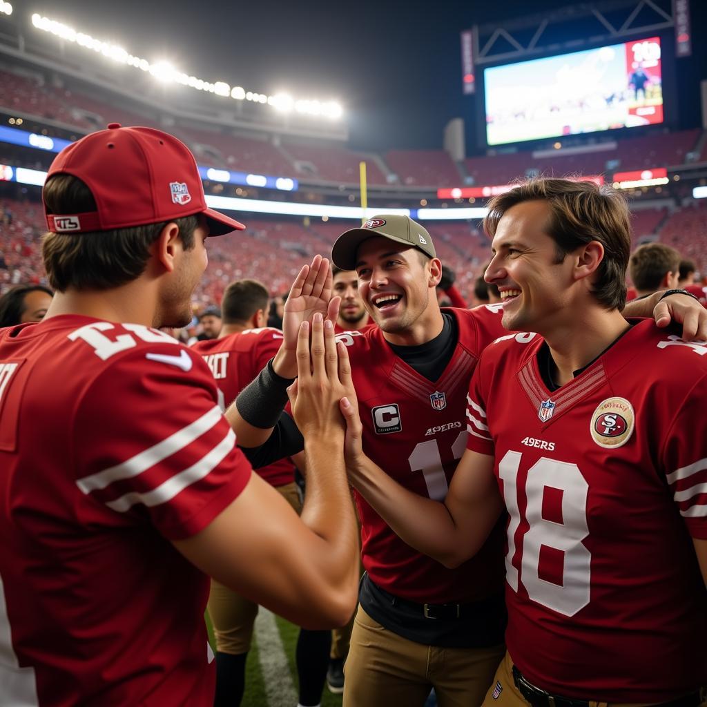 49ers Fans Celebrating Touchdown