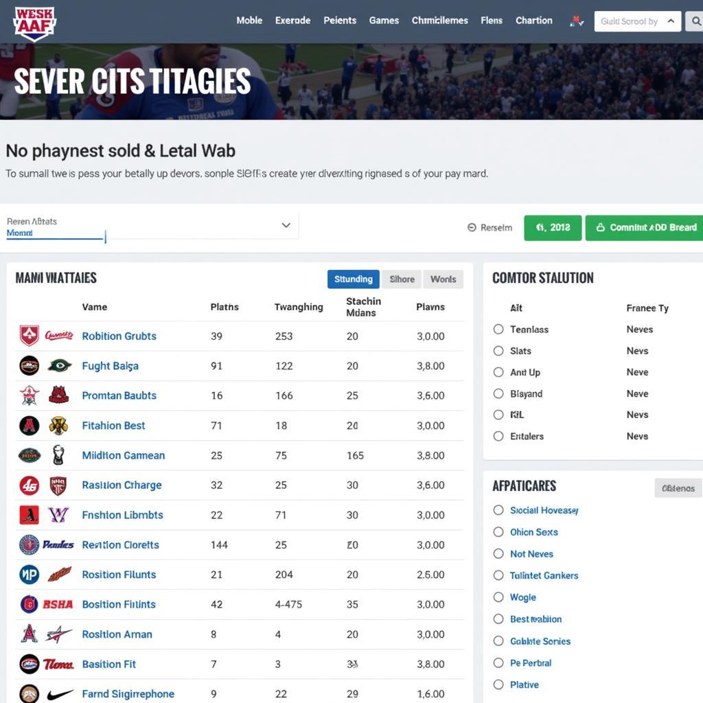 Website Displaying AAF Stats