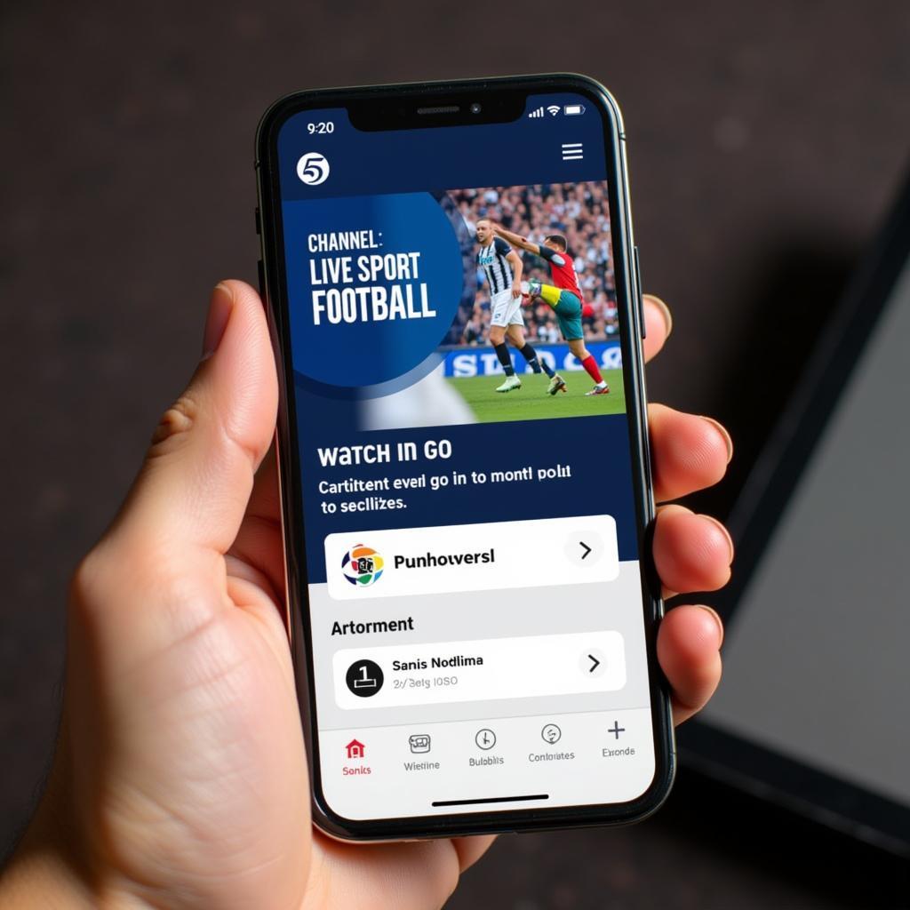 Accessing Channel 5 Live Sport Football on Mobile