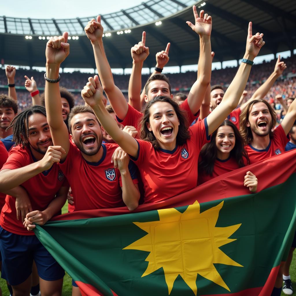 African Games Football Fans Celebrating