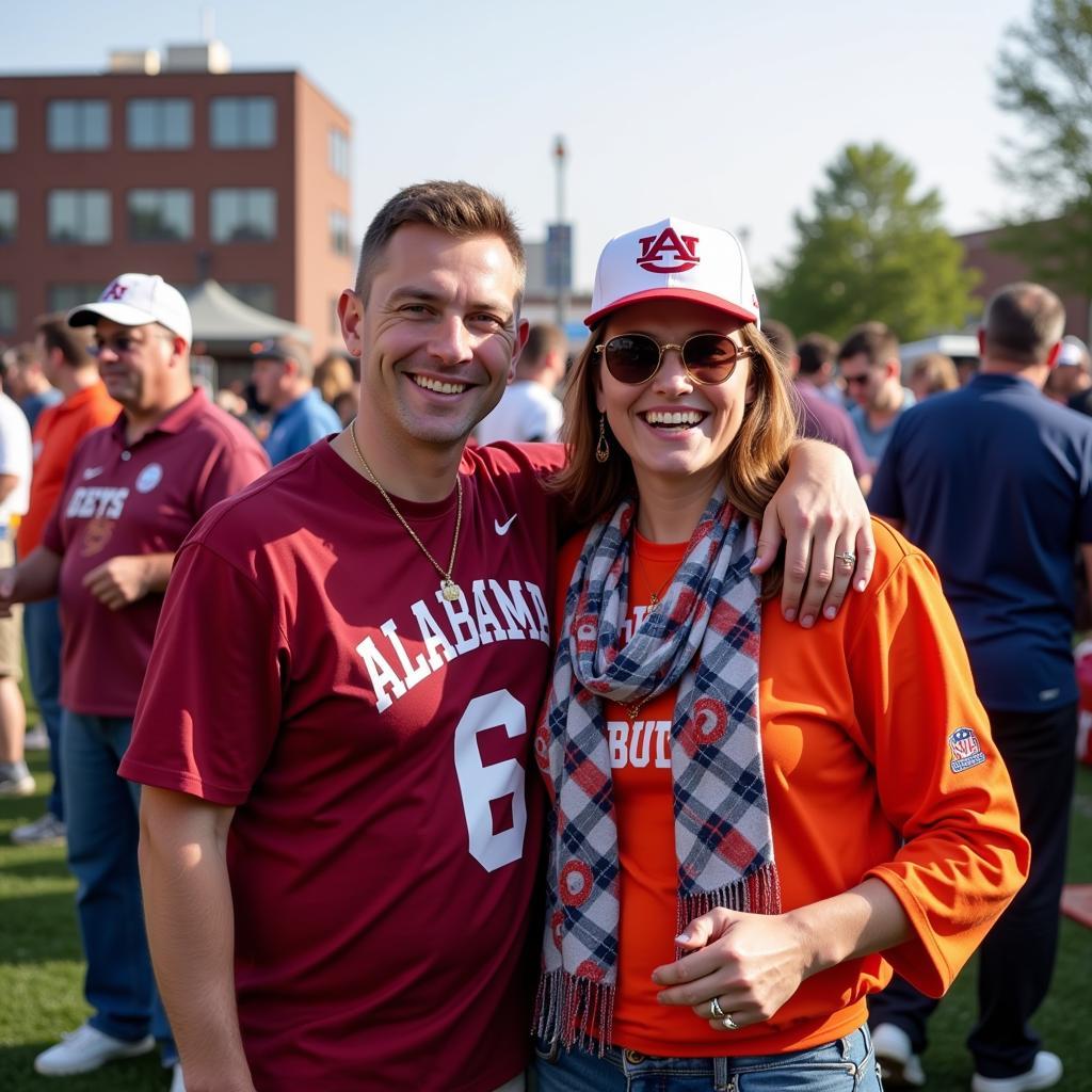 Alabama and Auburn Fans Tailgating