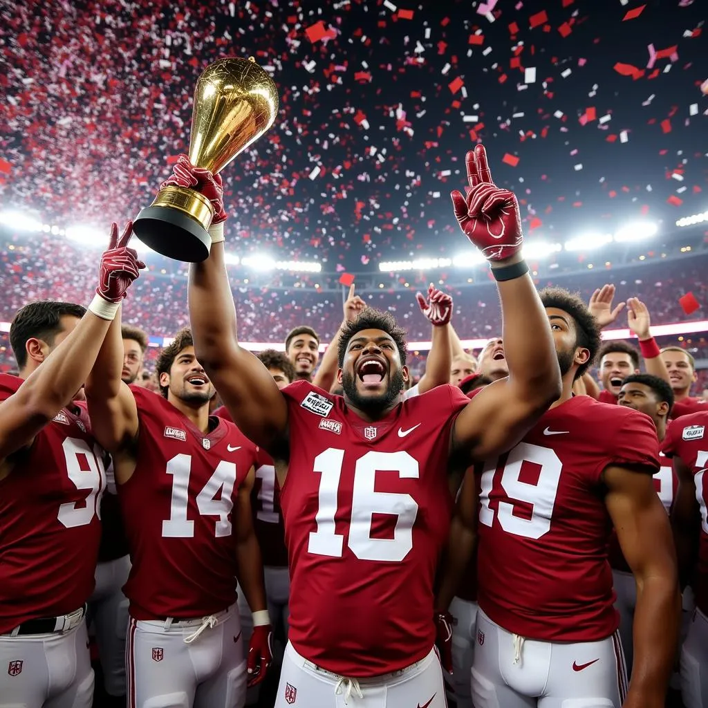 Alabama Crimson Tide celebrating victory