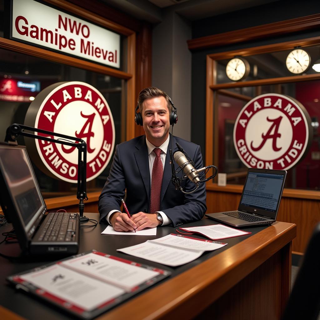 Alabama Crimson Tide Radio broadcast booth