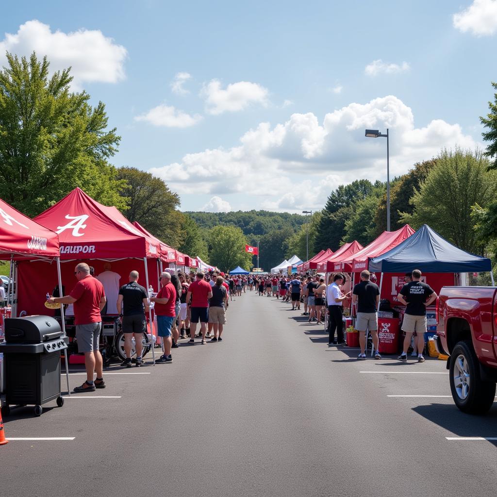 Alabama Football Fans Tailgating Before Game