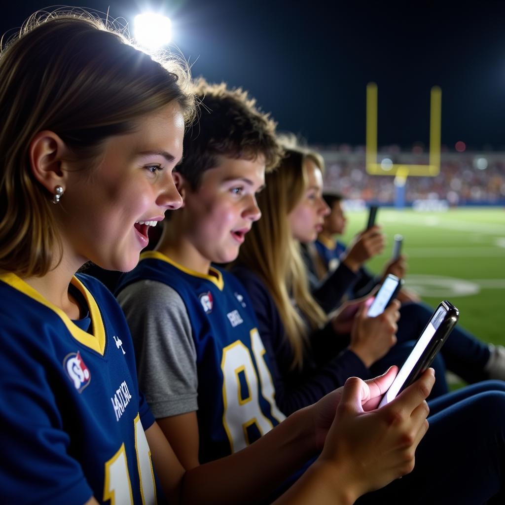 Alabama High School Football Fans Checking Scores