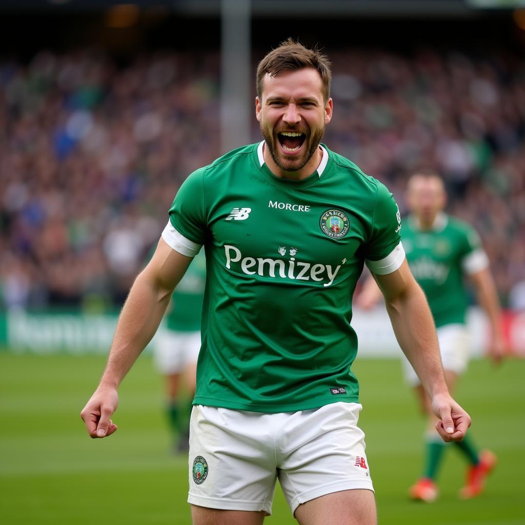 Dublin's Con O'Callaghan celebrates scoring a crucial goal in the final.