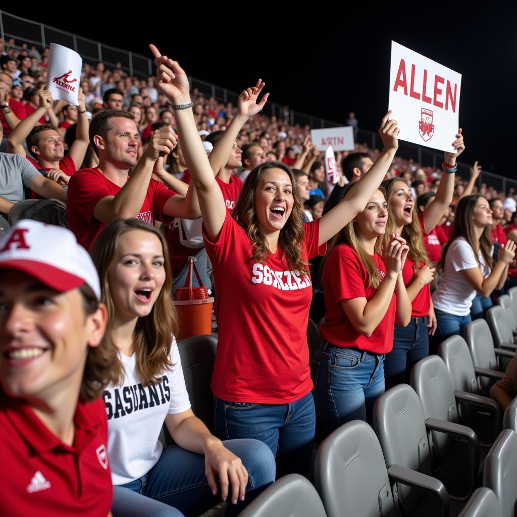 Cheering Fans at Allen High School Football Game