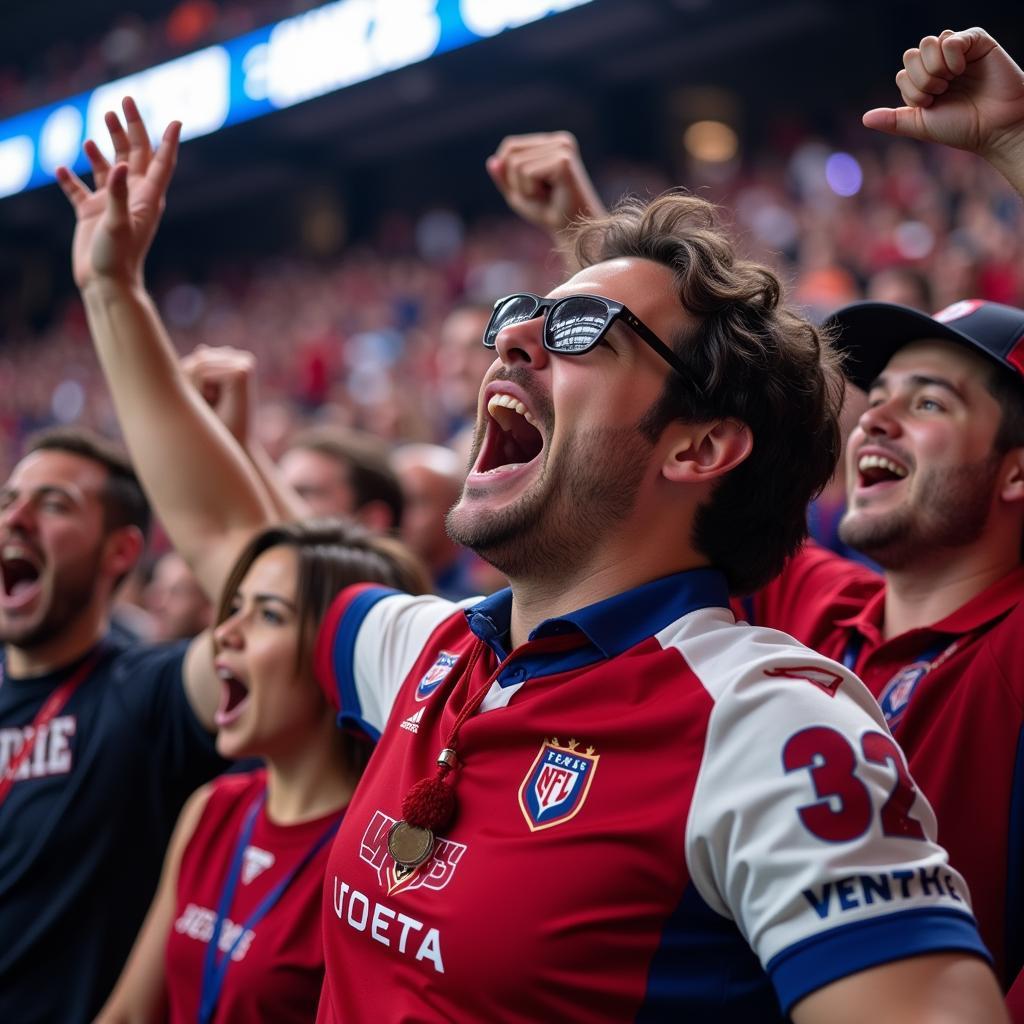 Montreal Alouettes fans celebrating a touchdown