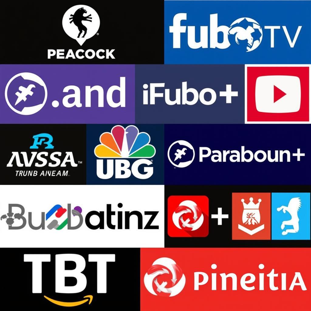 Logos of different streaming platforms offering live football.