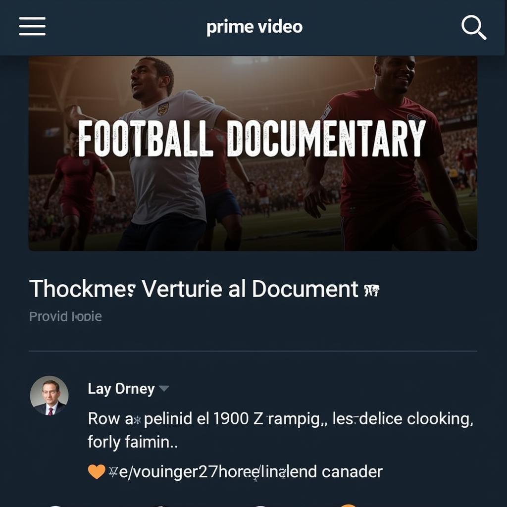 Amazon Prime Football Documentary