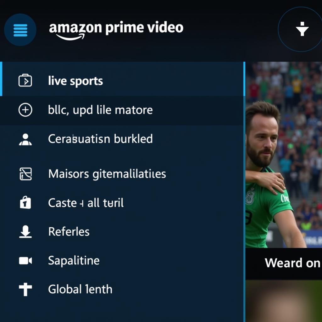 Amazon Prime Live Sports Section