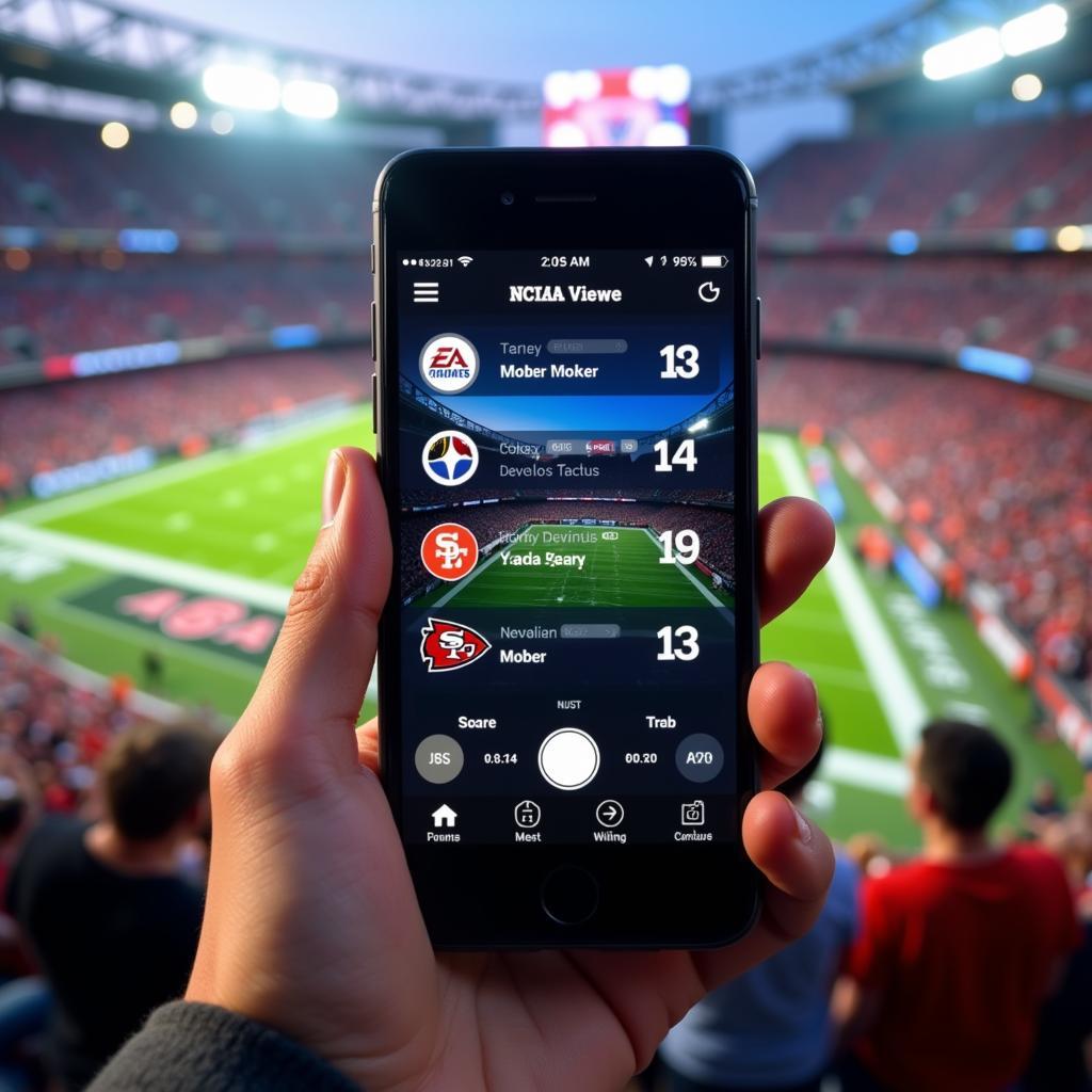 American Football NCAA Live Scores on Smartphone