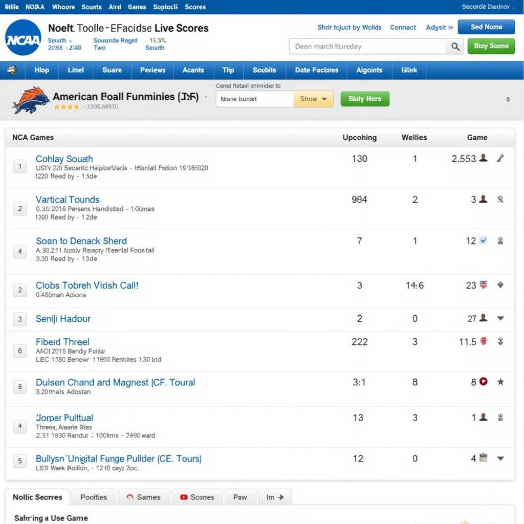 American Football NCAA Live Scores Website