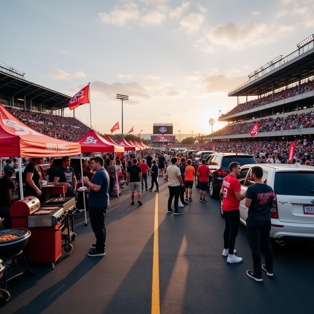 Bữa tiệc Tailgate trước trận đấu American Football