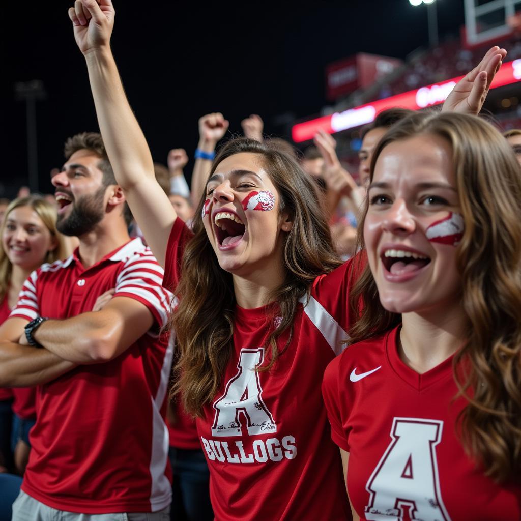 Andalusia Bulldogs Fans Celebrating Touchdown