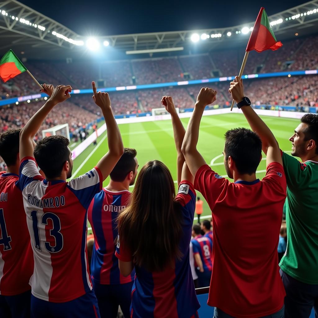 Arabic Football Fans Celebrating