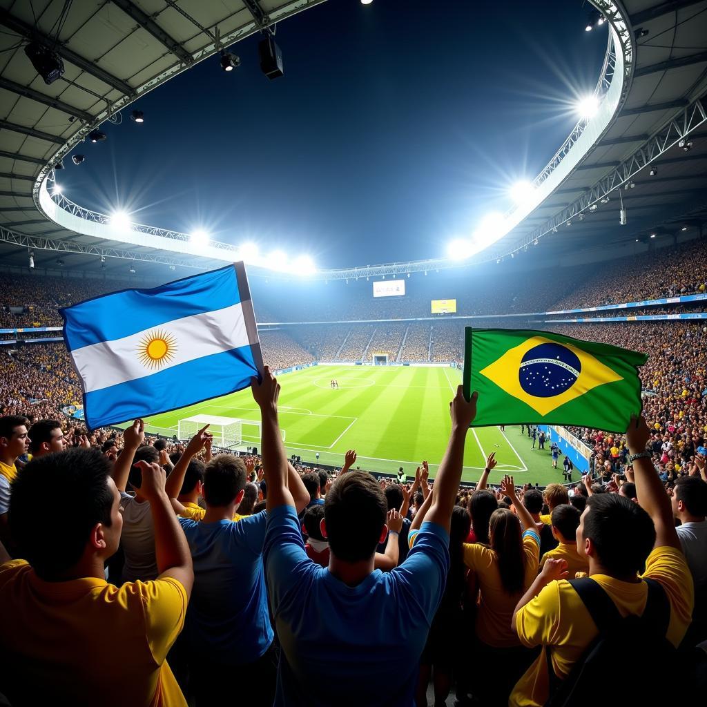 Argentina and Brazil Fans Celebrating