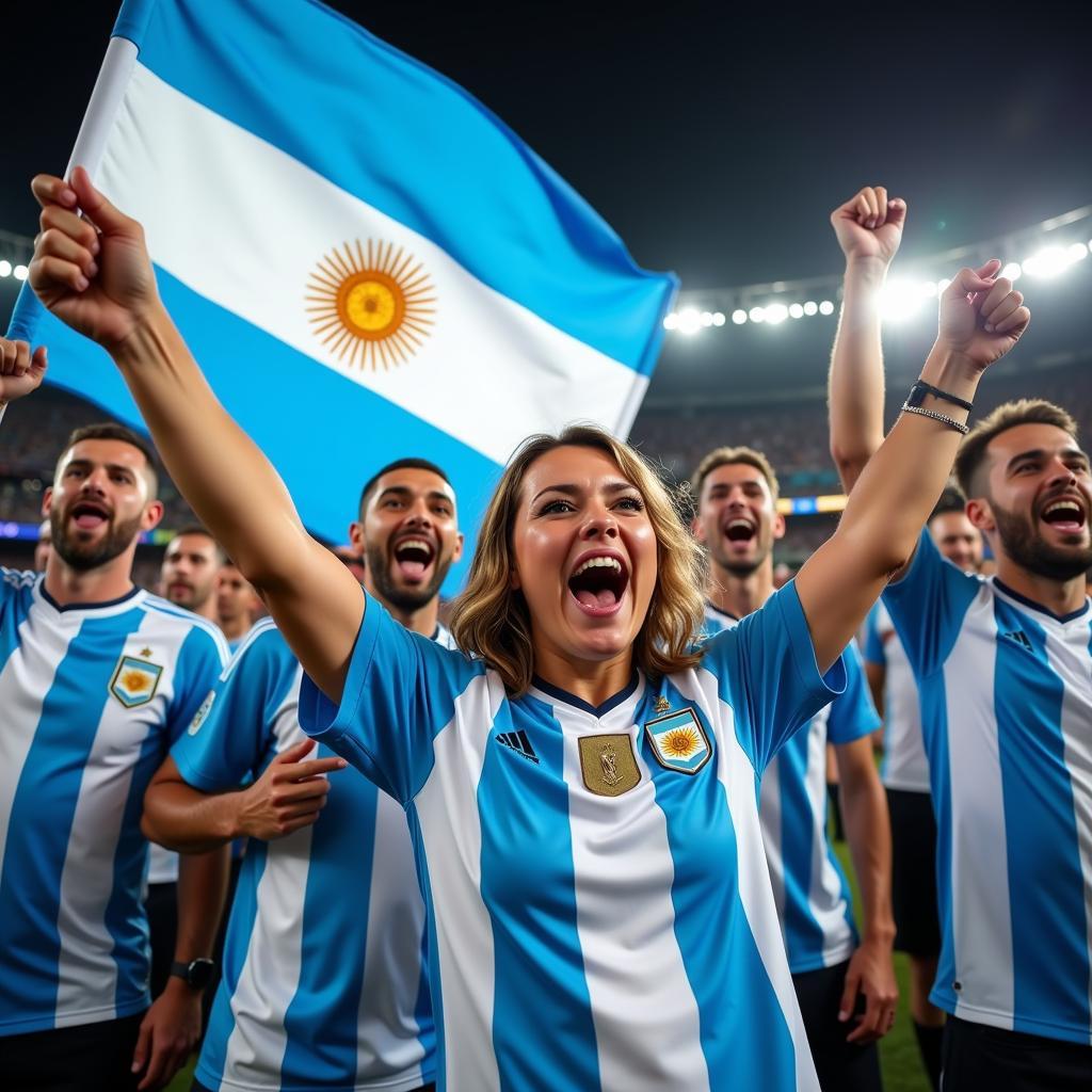 Argentina Football Fans Celebrating