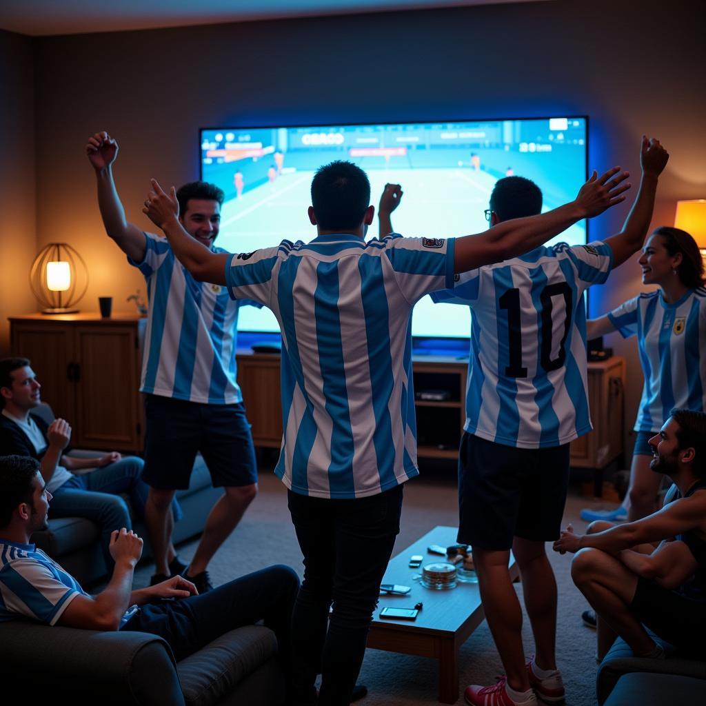 Argentina Football Fans Celebrating