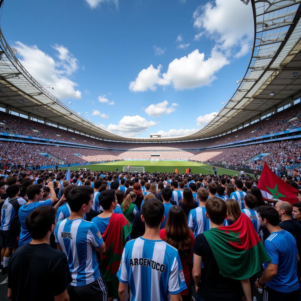 Argentina and Morocco fans before the game