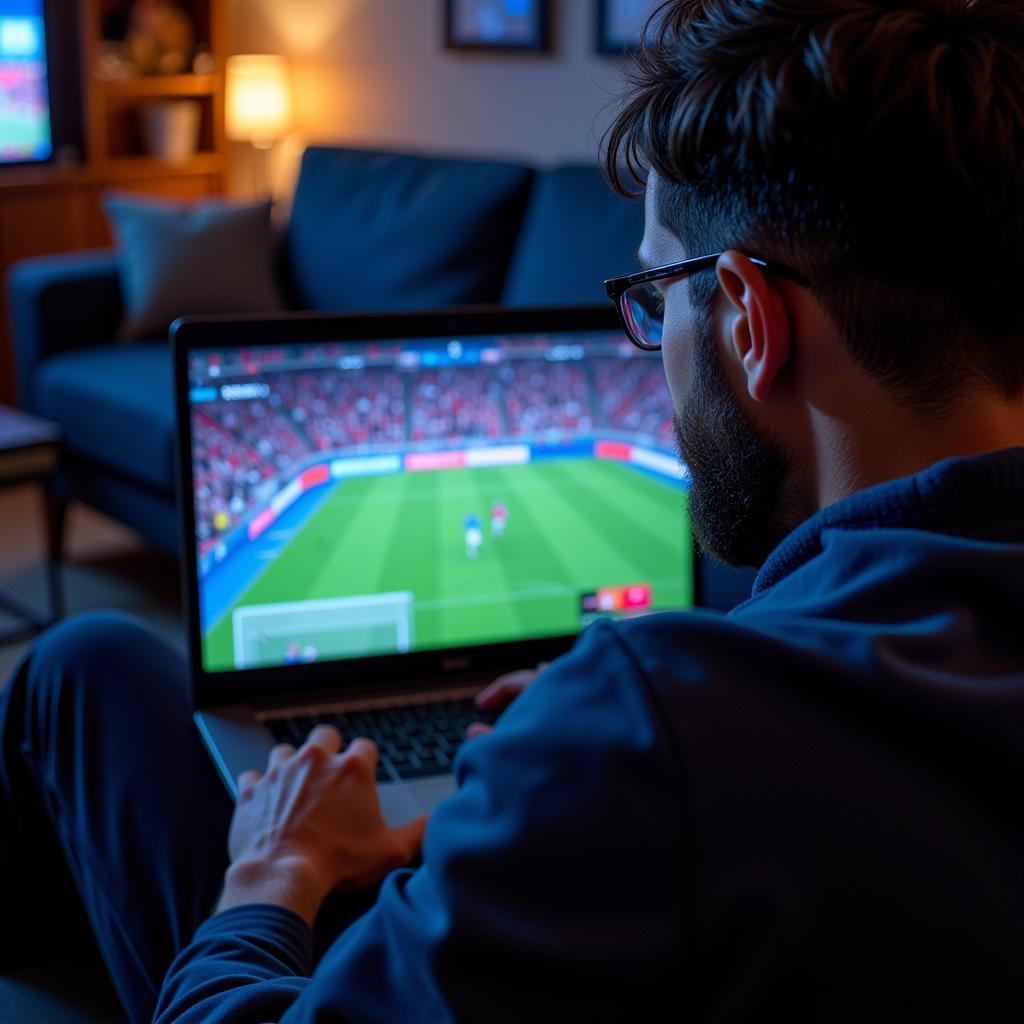 Argos Football Fan Watching Live Stream