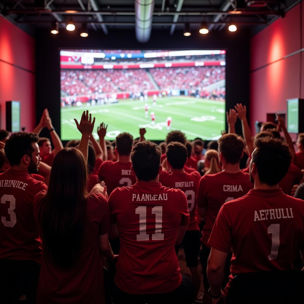 Arkansas Football Fans Watching Live Stream