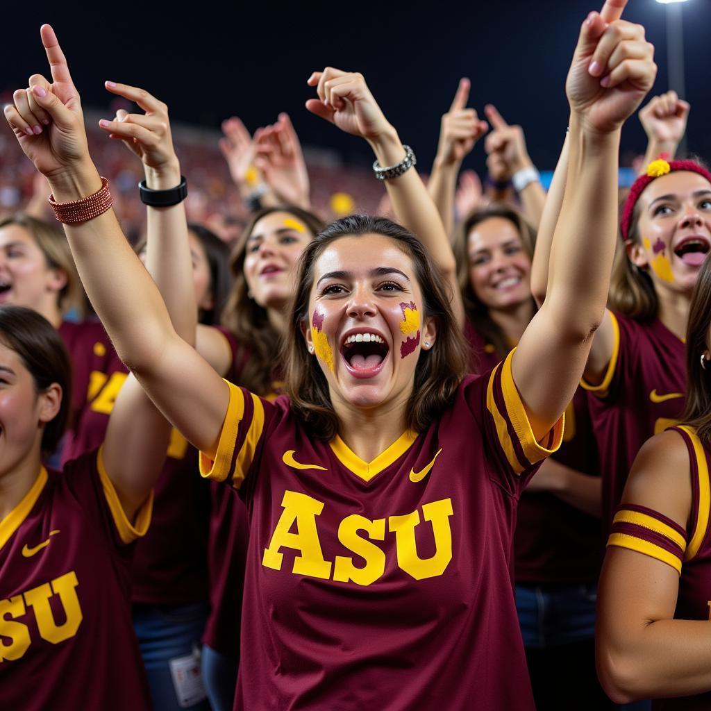 ASU Football Fans Celebrating