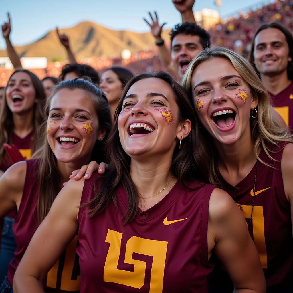 ASU Football Fans Celebrating a Touchdown