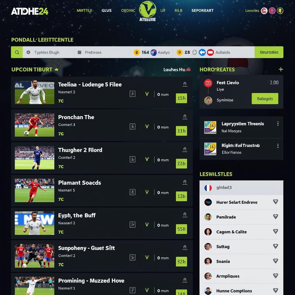 Giao diện trang chủ Atdhe24 Live Football