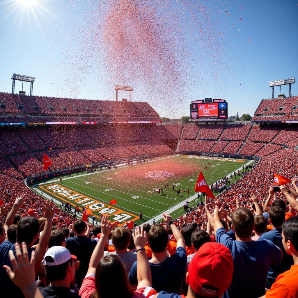 Auburn Fans Celebrating in the Stands