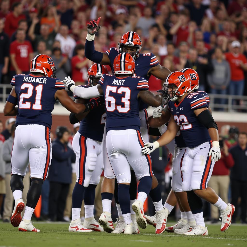 Auburn Football Team Celebrating Iron Bowl Victory