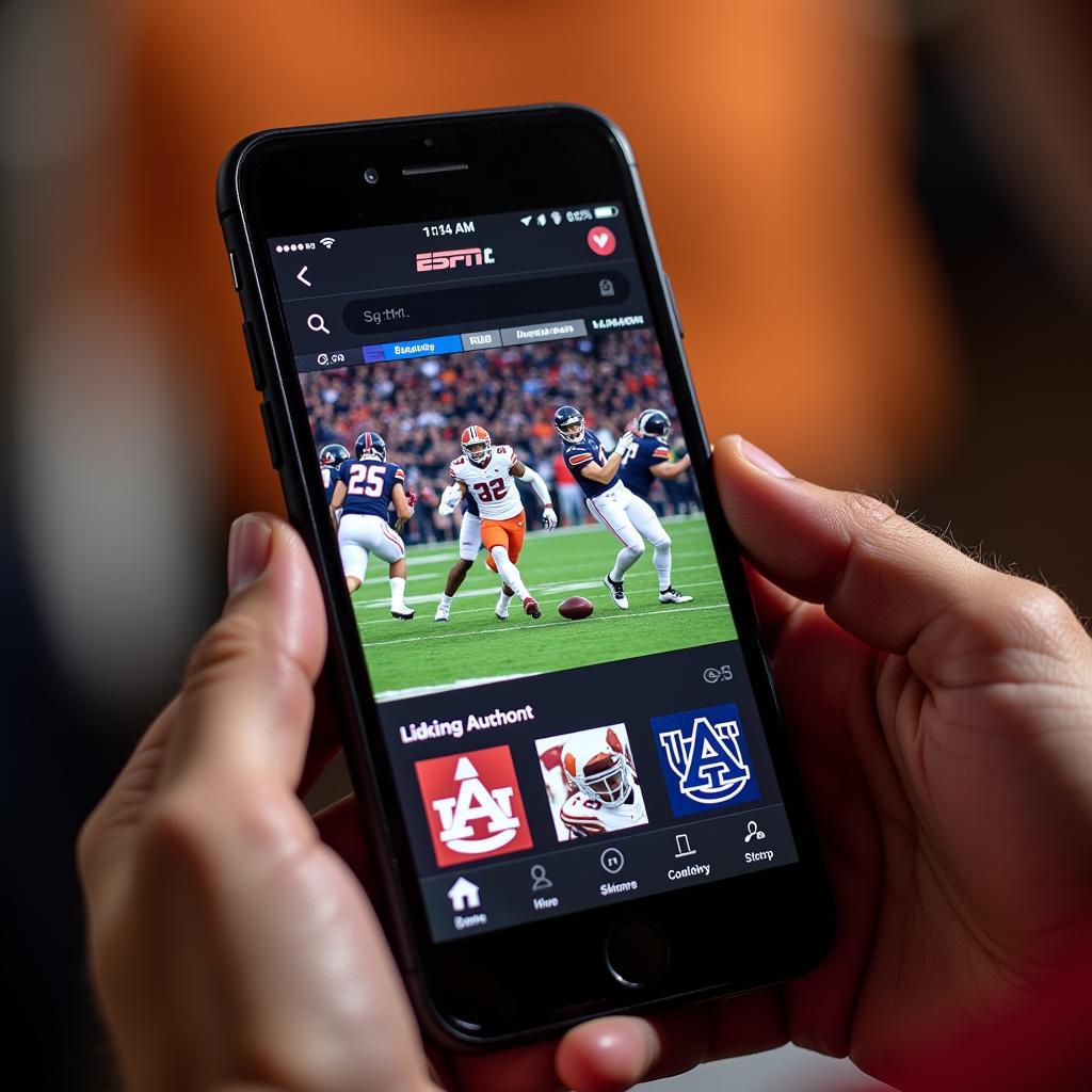 Live streaming Auburn game on ESPN app