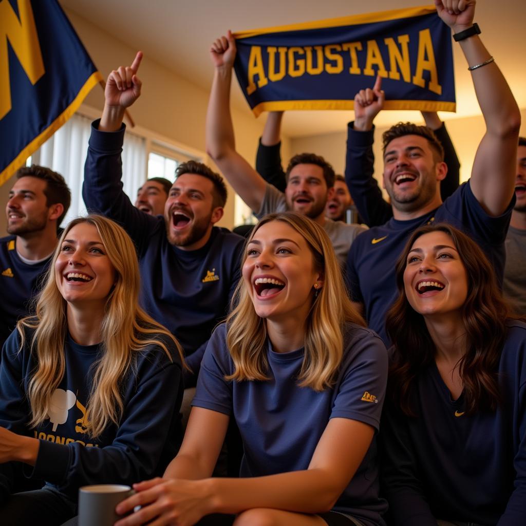 Augustana Football Fans Celebrating a Touchdown