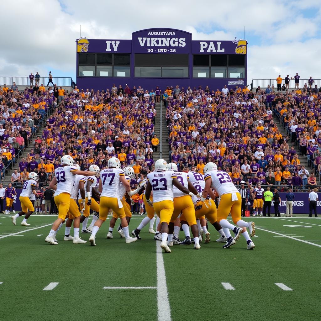 Augustana Football Game in Action