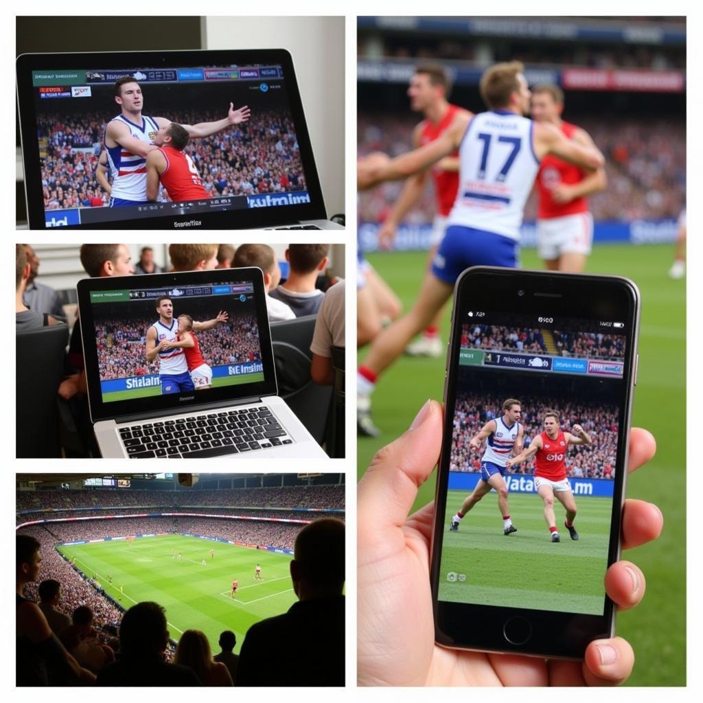 Aussie Rules Football live stream accessible on various devices