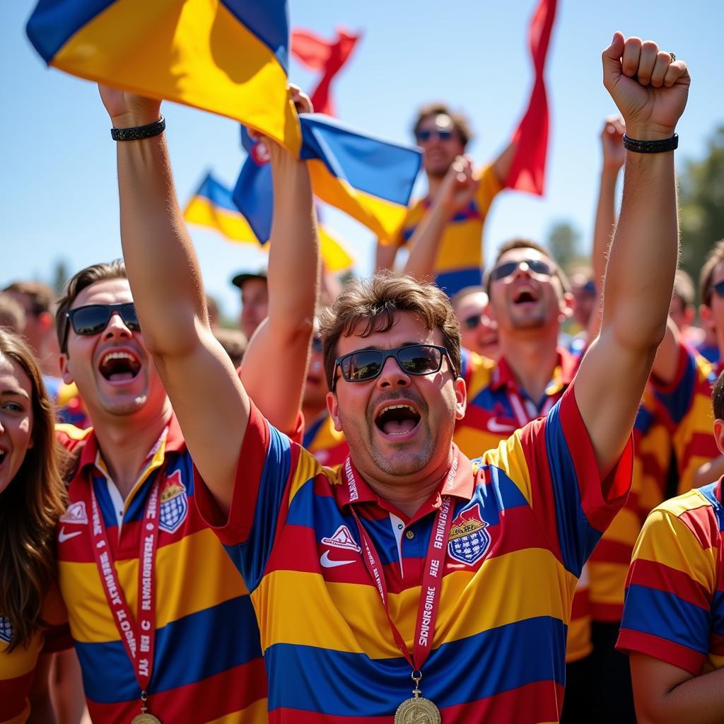 Ballarat Football League Fans Celebrating