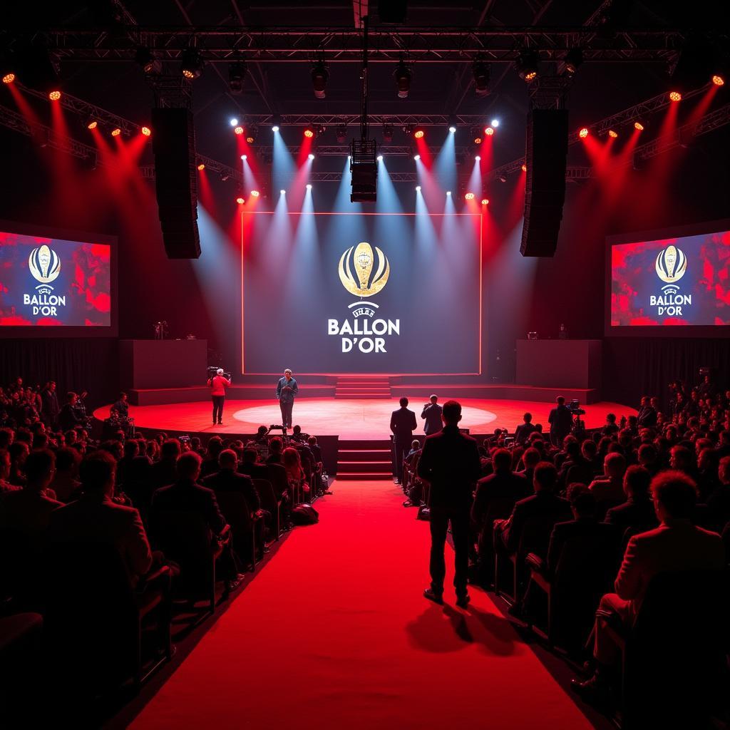 The Ballon d'Or ceremony stage set