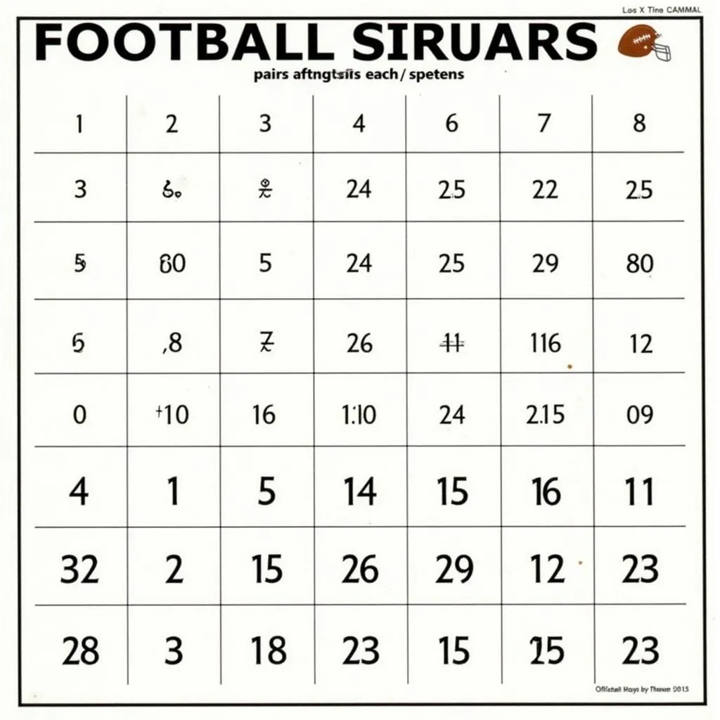 Bảng Football Squares