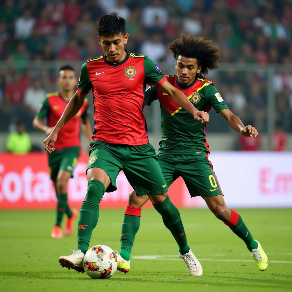 A scene from a Bangladesh Football League match.