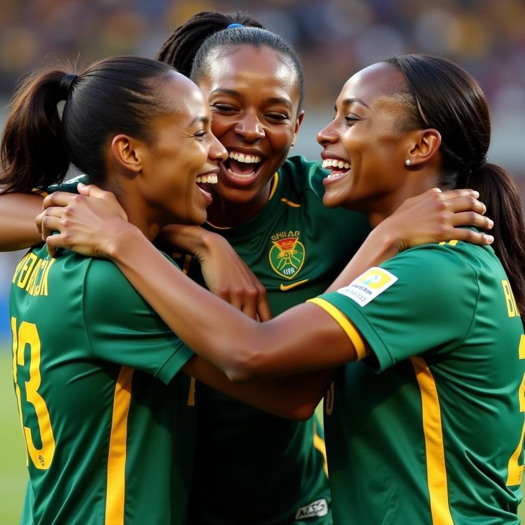 Banyana Banyana Celebrates a Goal with Unbridled Joy