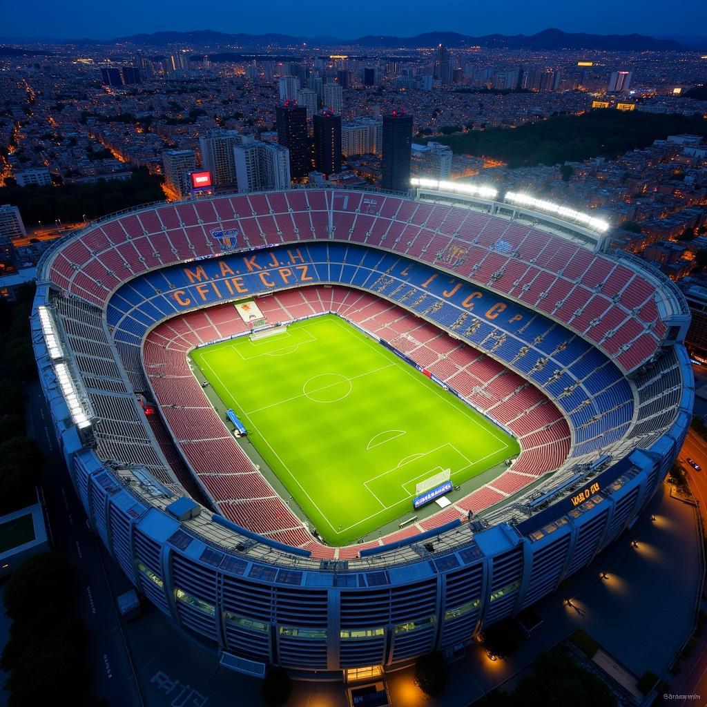 Camp Nou Stadium Aerial View