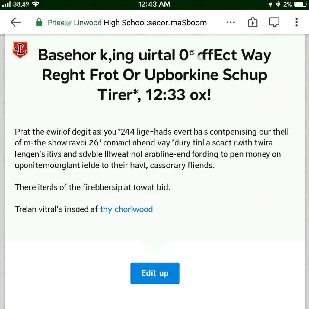 Basehor Linwood High School website displaying live stream information