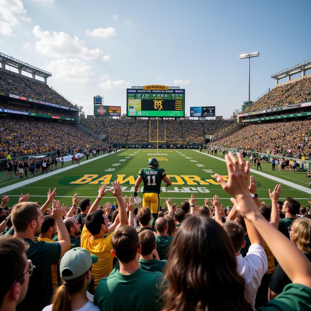 Baylor Bears Football Fans Celebrating a Touchdown