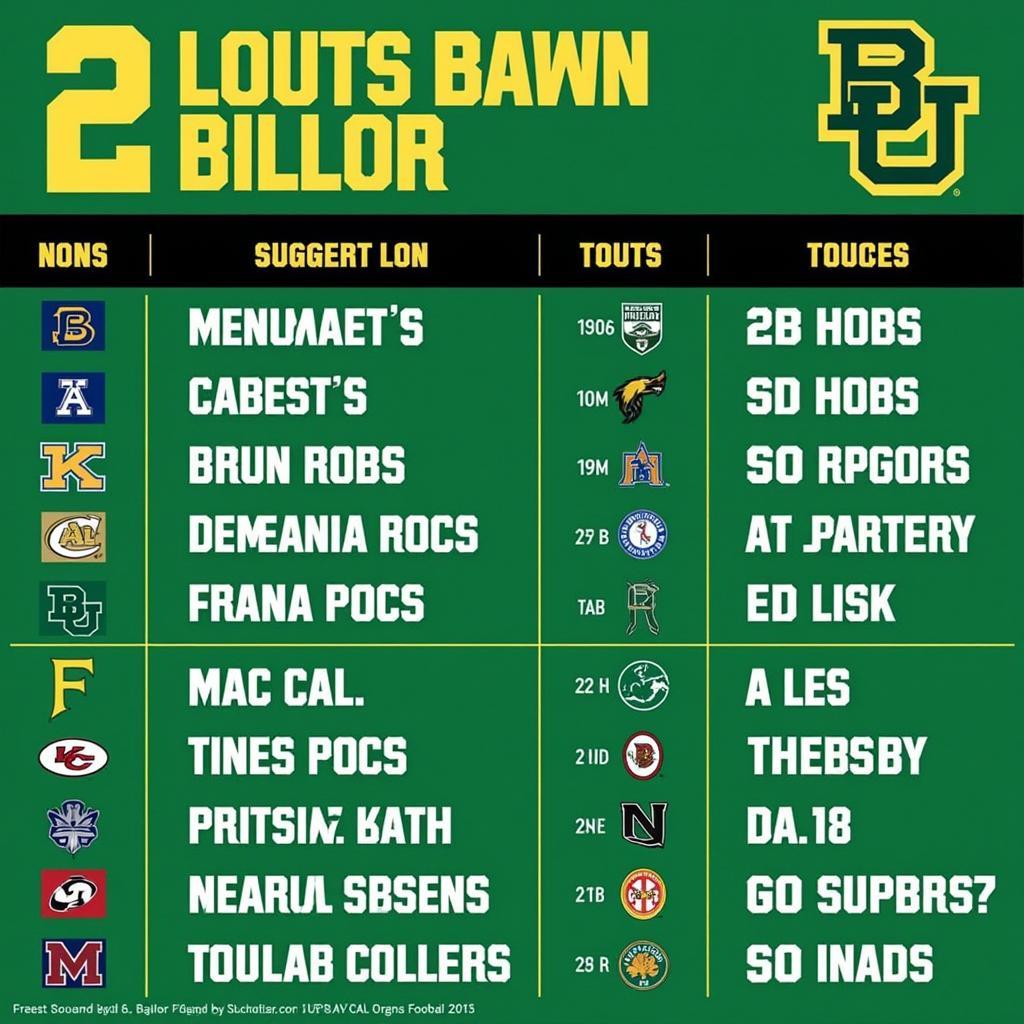 Official Baylor Football Schedule