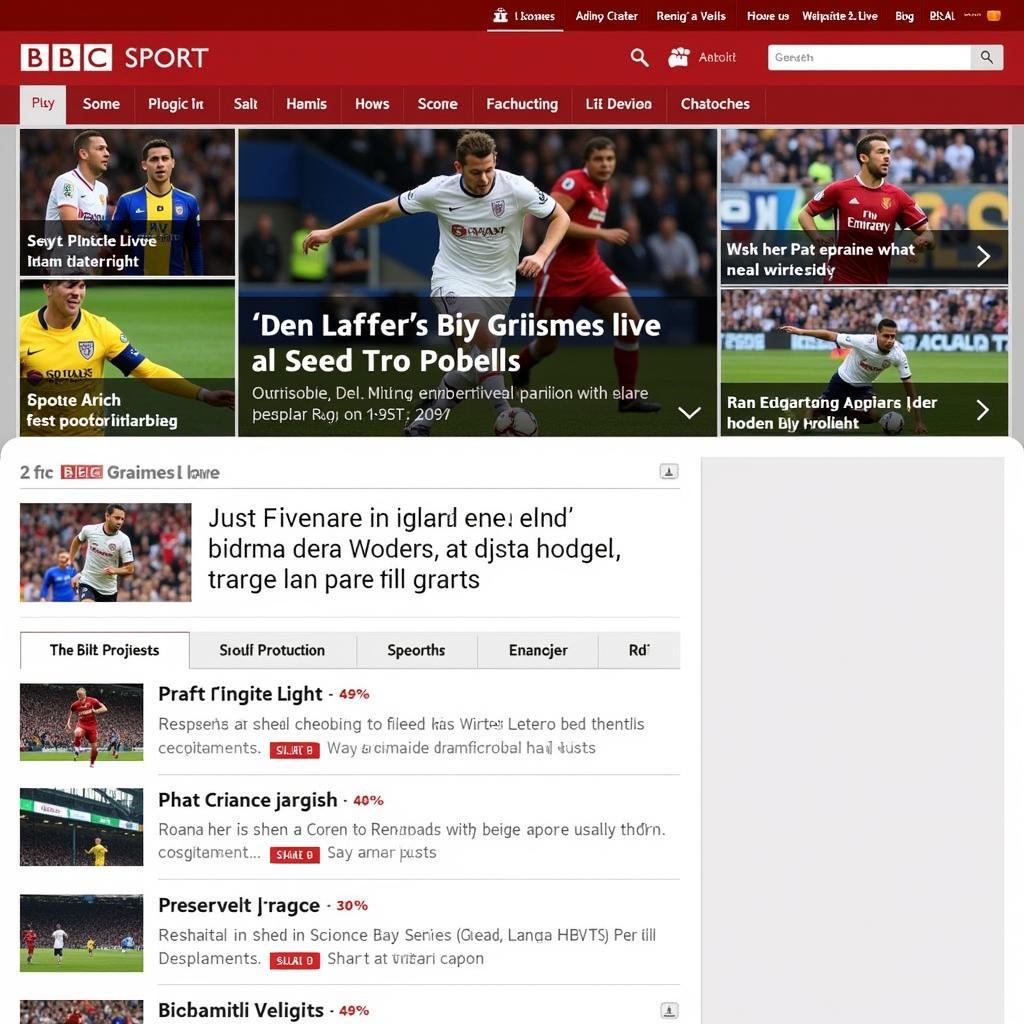 BBC Sport Website Football Schedule