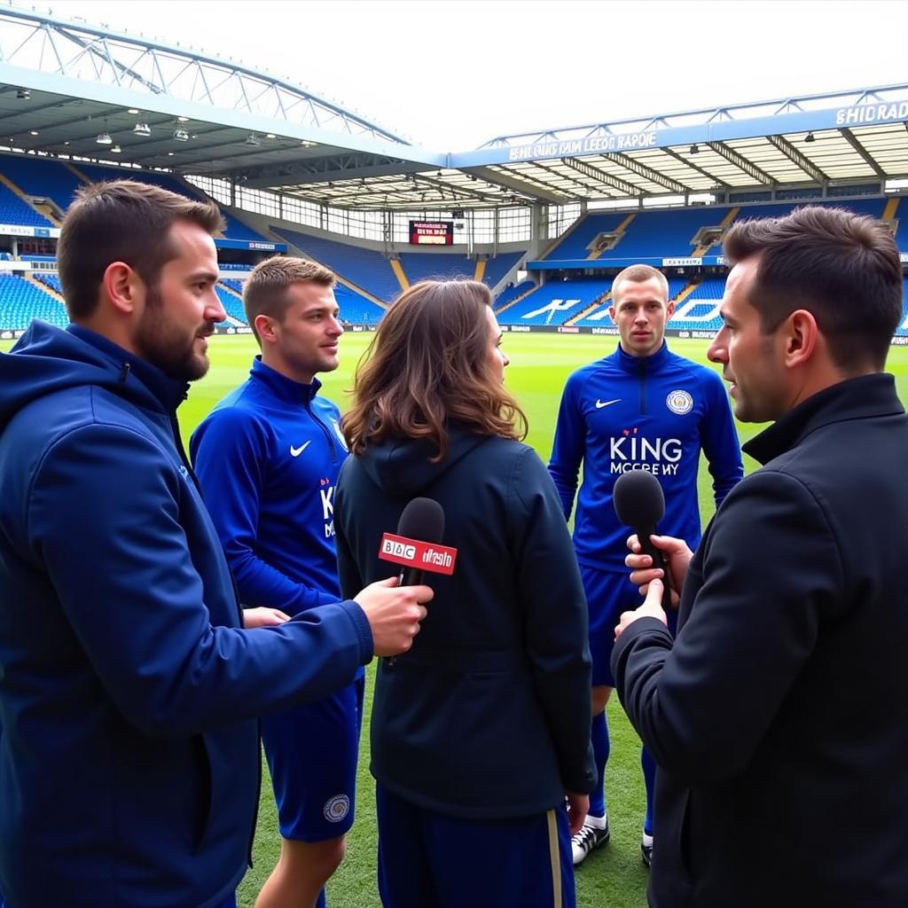 Post-match interviews with Leicester City players