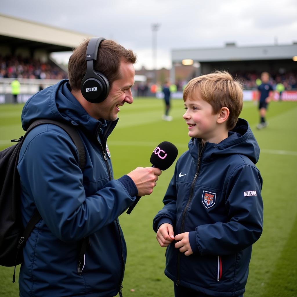 BBC Radio Oxford community engagement at a local football match